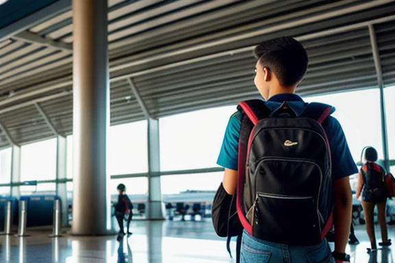 Young teenager traveling alone