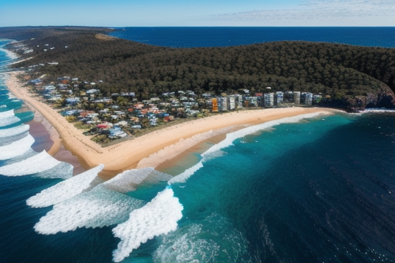 Aerial view of the stunning coastline of Australia