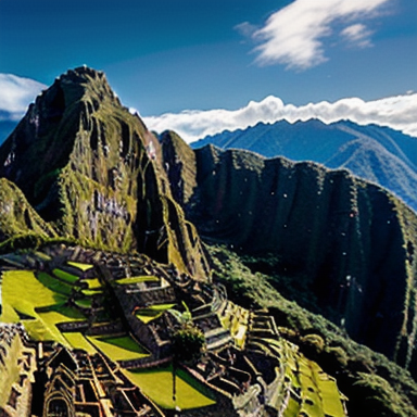 Aerial view of Machu Picchu