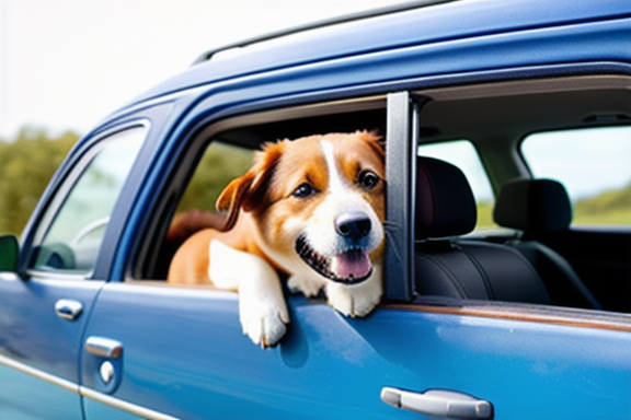 Dog enjoying car ride