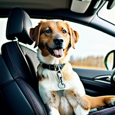 Dog in car seat