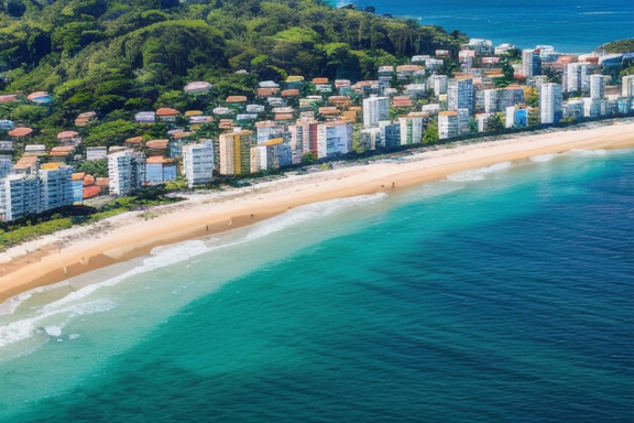 Aerial view of Florianópolis and its stunning coastline