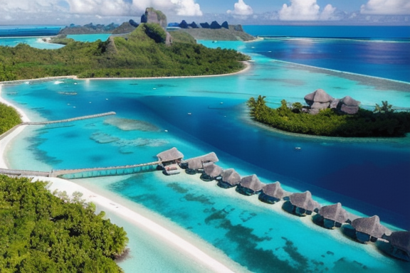 Aerial view of Bora Bora Island