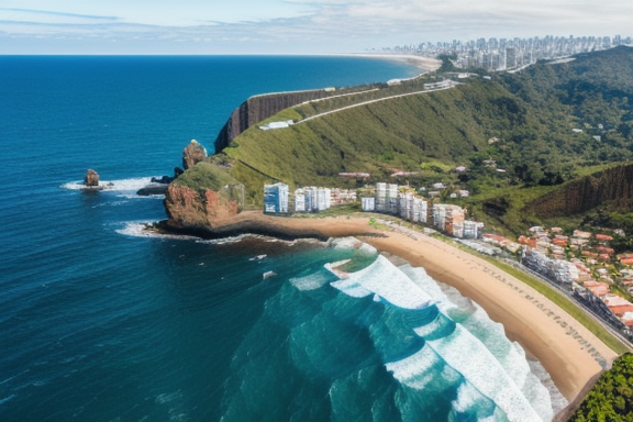 Aerial view of Praia Grande coastline