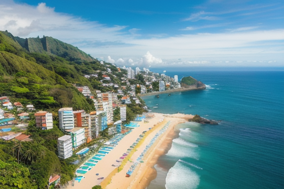 Aerial view of Praia do Leme