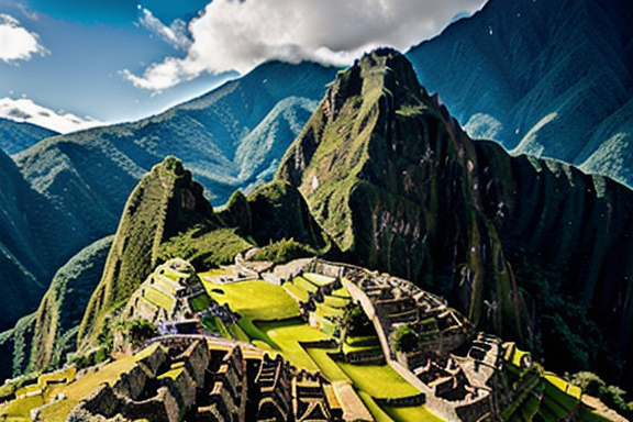 Aerial view of Machu Picchu