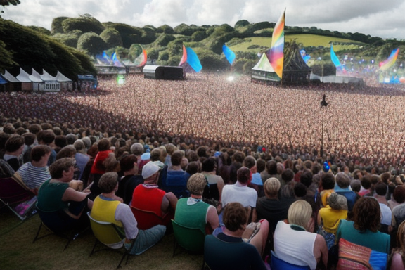 Crowd enjoying live music at the Glastonbury Festival