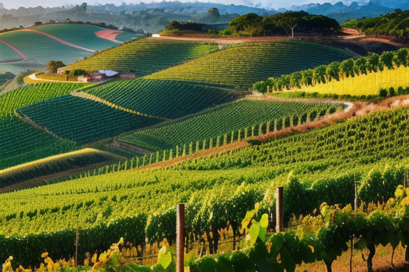 Landscape of vineyards in Serra Gaúcha