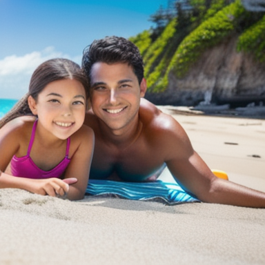 Family on a beach