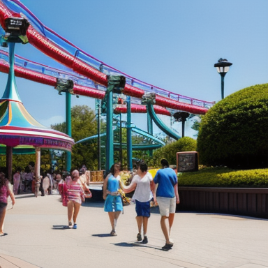 Family at a theme park