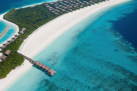 Aerial view of the Maldives