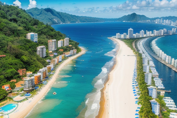 Aerial view of Guarujá, Brazil