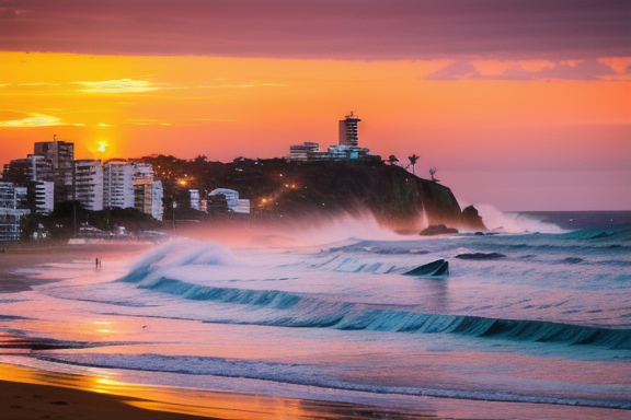 Pôr do sol na Praia do Arpoador