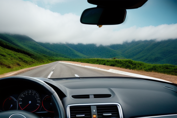 Car driving on an open road