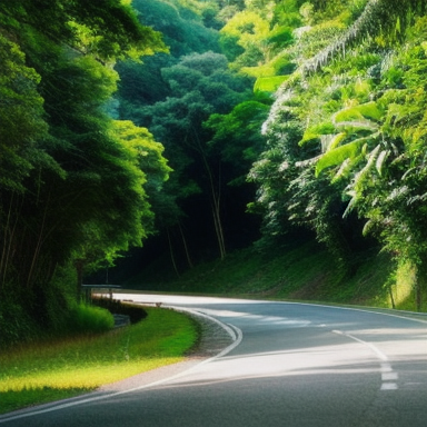 Driving on a scenic road