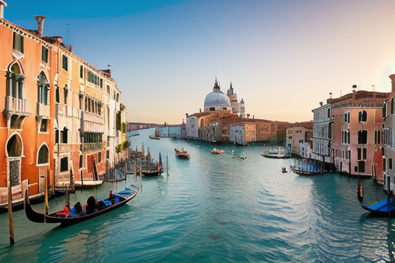 Grand Canal in Venice during sunset